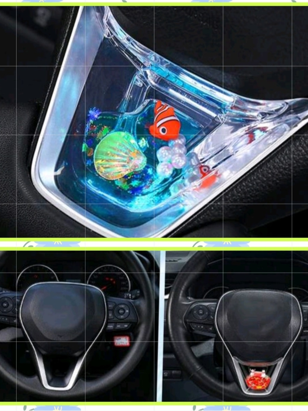 Nemo Floating Fish Snow globe Accessory For Steering Car Wheel